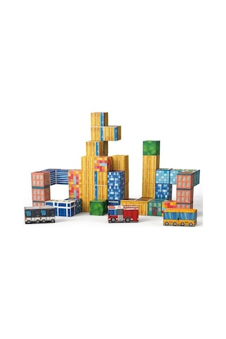 Kzl Şehir Temalı Manyetik Blok Yapı Küpleri Seti 2x2x2 Cm 67 Parça Ch1432