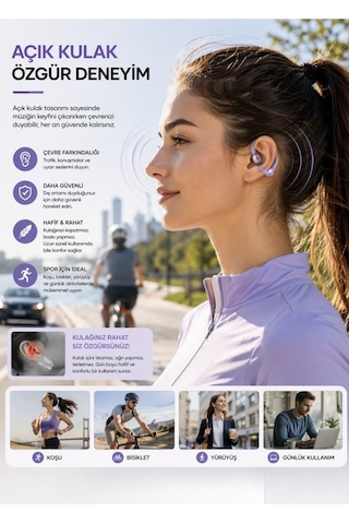 Bagajon Yxg 10 Bluetooth Kulaklık Kablosuz Spor Ve Günlük Kullanım İçin Mikrofonlu, Ergonomik, Şarjlı Mor