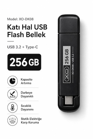 256 Gb Katı Hal Usb Bellek Usb 3.2 + Type-c Çift Girişli Taşınabilir Flash Bellek Telefonda Bilgisayara Aktarma Yüksek Hızlı Dayanıklı Ve Çok Korumalı Ssd Korumalı Darbeye Dayanıklı Anti Manyetik Gri