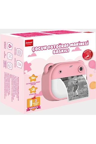 Bood B09QLTYMBH Çocuk Baskılı Fotoğraf Makinesi