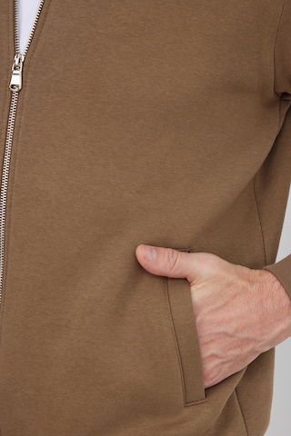 Tudors Unisex Relax Fit Rahat Kesim Pamuklu 3 İplik İçi Polarlı Fermuarlı Kahverengi Cepli Sweatshirt Hırka-41677 Kahverengi