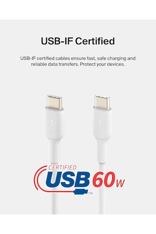 Belkin Boost Charge 60w Usb-c - Usb-c Kablosu 1 Metre 100 Cm