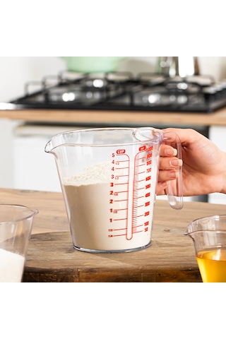 Porsima 3lü Şeffaf Plastik Ölçek Kabı - Beher Mutfak Ölçü Kabı 250ml-500ml-1000ml