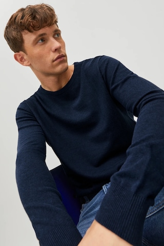 Jack & Jones Erkek Basic İnce Lacivert Triko Kazak - 12208364 Lacivert