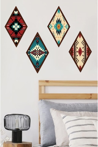 Dekorize Mdf 4 Parça 3 Mm Çerçeve Görünümlü Bohem Tablo 16284 28 X 4