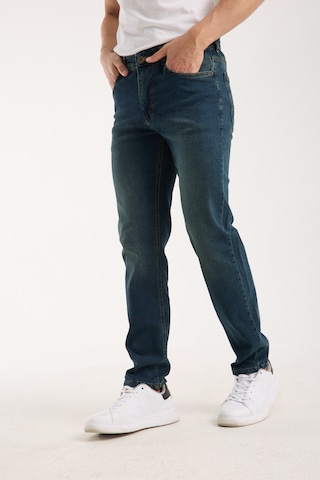 Erkek Pantolon Regular Fit Yeşil Tint Fermuarlı Rahat Giyim Jeans Yeşil Tint