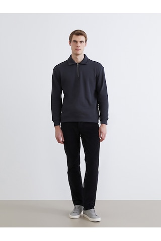 Lcw Vision Antrasit Polo Yaka Erkek Kalın Sweatshirt
