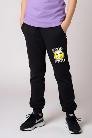 Be You Emoji Baskılı Kız Çocuk Tişört Ve Eşofman Alt-üst Takım Lila