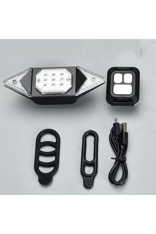 Lemestar Usb Şarjlı Bisiklet Yön Işığı - Uzaktan Kumandalı Led Flaş, Ipx2 Su Geçirmez, 500mah Pil, Kolay Kurulum Kırmızı