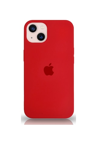 Apple Uyumlu iPhone 13 Mini ile Logolu Silikon Kılıf Altı Kapalı İçi Kadife Lansman Arka Kapak