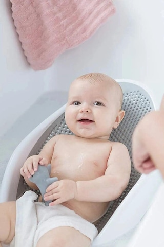 Bebek Küveti Soft Silikon Fileli Bebek Yıkama Banyo Küveti Oturağı