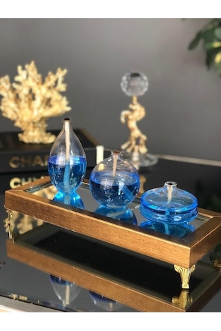 Kandillo Mavi Kandil Yağı Kokusuz Dumansız Iç Mekan Gaz Lambası Yakıtı 400 Ml 1 Metre Fitil Abundance Prosperity