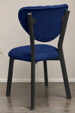 Nemeron Mutfak Masa Sandalyesi Kafe Restoran Yemek Odası Çizgili Yarmalı Sandalye Silinebilir - Lacivert Lacivert