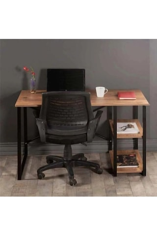 Asel Serisi 60x120 Ahşap Desenli Çalışma Masası, Çok Amaçlı Masa Ahşap