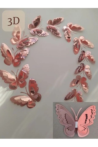 Runavi Duvar İçin İç Mekan Kelebek Çıkartmaları 151045310 Pembe