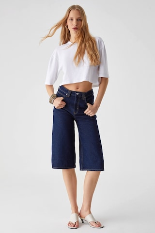 ETHIQUET QEFKOP Kadın %100 Pamuk Bisiklet Yaka Oversize Beyaz T-Shirt