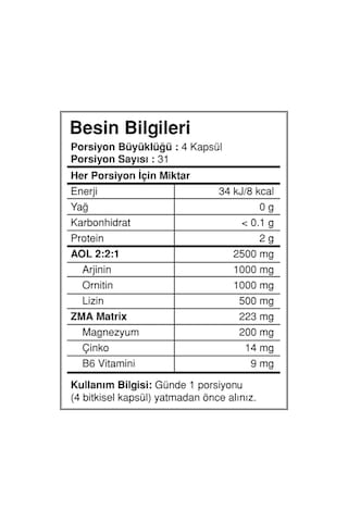 Bigjoy Aol Zma 124 Kapsül - Arjinin