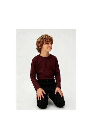 Poala Kids Bordo Uzun Kol Basic Tshirt