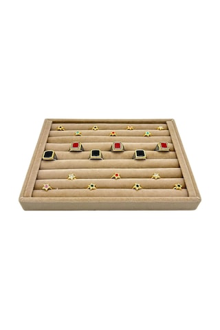 Yüzük Küpe Koldüğmesi Takı Standı Açık Kahve 17 X 24 Cm