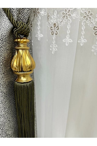 Nivemeshome Yeşil Saçaklı Gold Aparat Tavan Toplama Braçol Altın