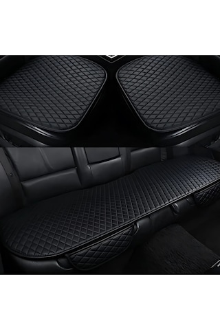 Ford Fiesta Uyumlu Deri Kapitone Koltuk Minderi Koruma Kılıfı 3 Lü Set