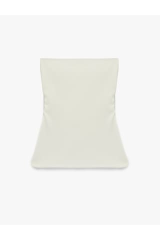 Koton Slim Fit Drape Detaylı Straplez Top Beyaz 6sak10192ek