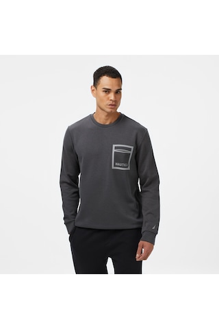 Nautica Classic Fit Erkek Gri Sweatshirtdüzk57021t