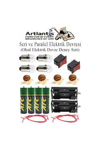 Seri Ve Paralel Basit Elektrik Devresi 1 Paket Deney Seti Sarı Mini Duy 4 Adet Mini Ampul 4 Adet Anahtar İş Eğitimi Seti