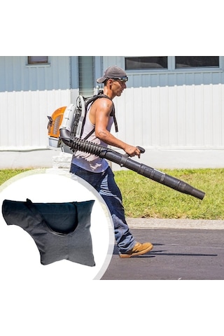 Novahub Omuz Askılı Yaprak Torbası Fermuarlı Yaprak Üfleyici Saklama Torbası Çim Bahçe Yol Toz Yaprak Toplama Siyah