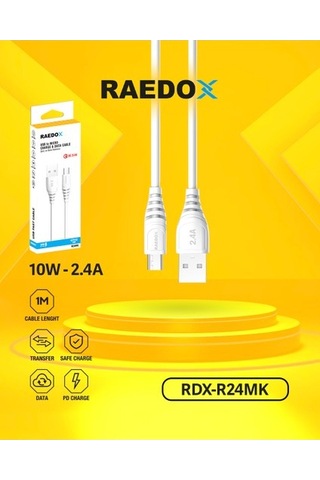 Raedox Usb To Micro 10w 2.4a Şarj Kablosu