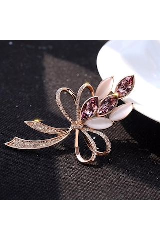 Villovatik Çiçek Şeklinde Modaya Uygun Broş 177071750 Altın Rengi
