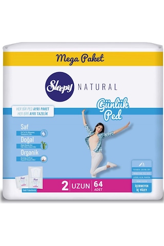 Sleepy Mega Paket Uzun Günlük Ped 64'lü