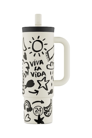 Straw Cup Viva La Vida Pipetli Paslanmaz Çelik Termos 800 Ml Renkli