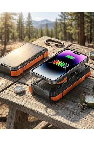 Mey Najmaddin 20000 Mah Powerbank Güneş Enerjili Kablosuz Şarj Hızlı Şarj Taşınabilir Batarya Kopya Najmaddin 51157951