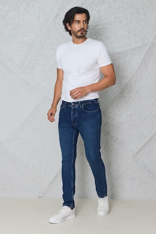 Blayn Jeans Erkek Lacivert Kot Pantolon Urban Fit Denim Esnek Rahat Kalıp Günlük Jean Pantolon Açık Lacivert