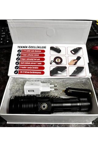 Wıson Ws-3898 Uzun Menzilli 20w Profesyonel El Feneri Siyah