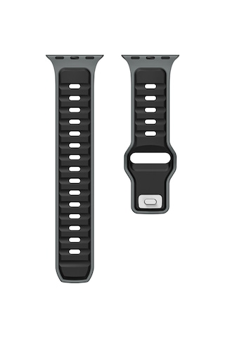 Xiaomi Redmi Watch 5 Active Uyumlu Krd-135 22mm Silikon Kordon Strap Kayış - Gümüş-siyah