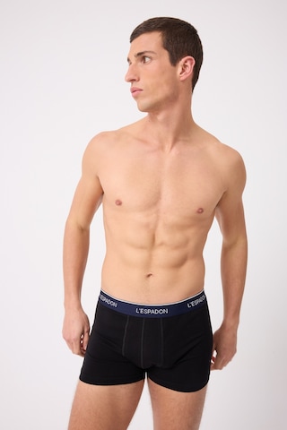 L'espadon Maritime Elite Koleksiyonu Elastik Konforlu Bel Bantlı Çizgili Erkek Trunk Boxer-3237 Siyah