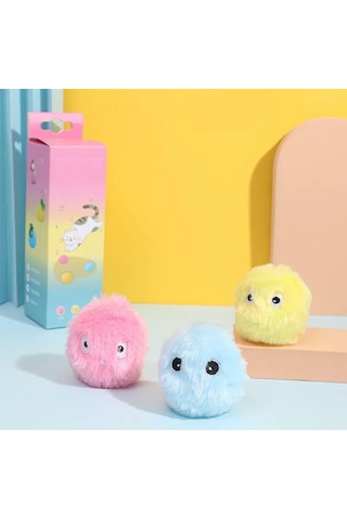 Sensörlü Peluş Kedi Oyuncağı 3 Farkı Ses Çıkaran Dokunmaya Duyarlı Eğlenceli Kedi Oyun Topu Pembe