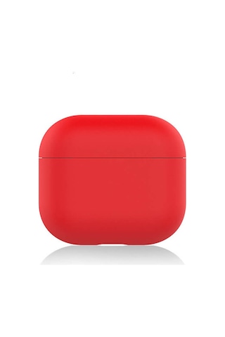 Wozlo Apple Uyumlu AirPods 3 Koruyucu Kılıf - 3. Nesil Silikon Kulaklık Koruma Kılıfı - Kırmızı