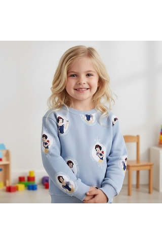 Pamuk Prenses Kız Çocuk Sweatshirt Mavi