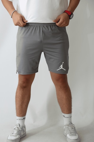 Erkek Gri Spor Şortu - Jordan Model Beli Lastikli Ve Cepli Şort, Basketbol Şortu, Jordan Mavi