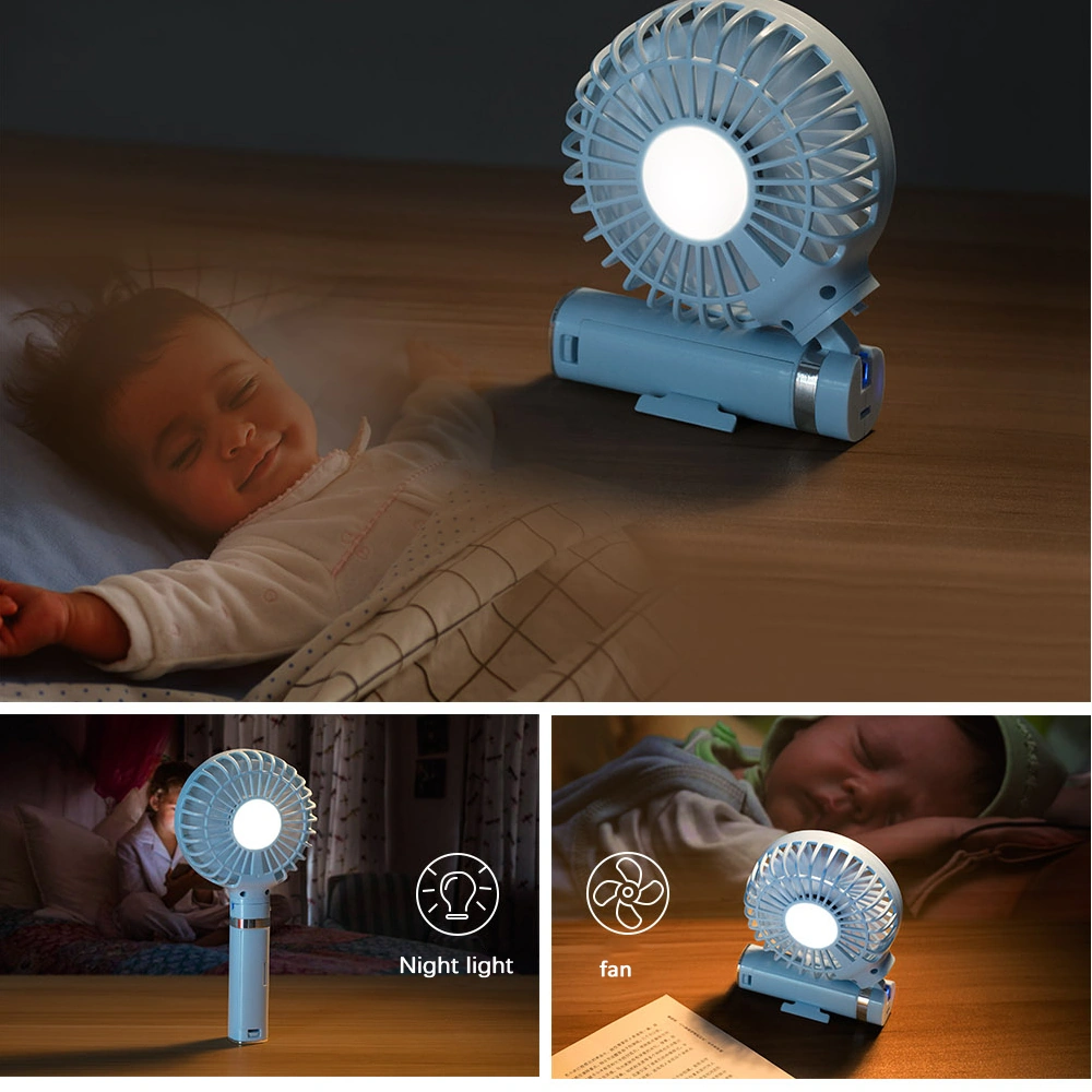 Neevoyu Usb Şarj Edilebilir El Fanı - 3 Hızlı, Katlanabilir, Sessiz Çalışma - Dışarıda, Ofiste Kullanıma Uygun Batteri Dahil Değil - Nane Yeşili