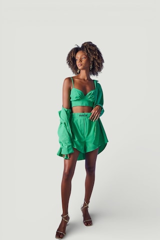 Holly Lolly Oversize Model Düğme Kapamalı Leti Gömlek Yeşil