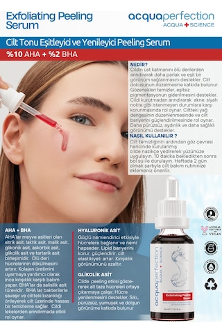 Exfoliating Cilt Tonu Eşitleyici Ve Yenileyici Kırmızı Peeling Serum 30 Ml %10 Aha %2 Bha