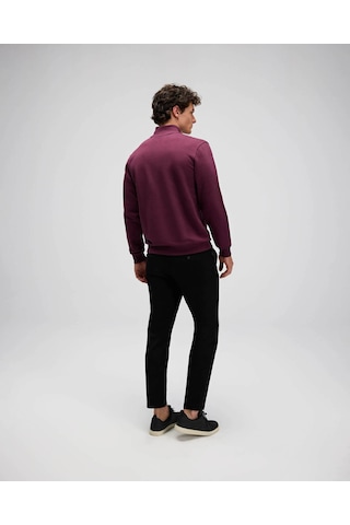 Ellesse Yarım Fermuarlı Bordo Erkek Sweatshirt Em580 Bordo