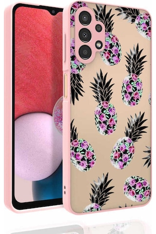 Samsung Uyumlu Galaxy A13 4g Kılıf Desenli Kamera Korumalı Parlak Zore Nora Kapak NO1