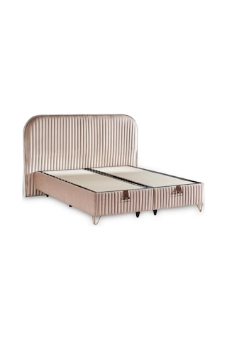 Line Visco Lüks Baza Ve Başlık Seti 150x200 Cm Çift Kişilik Baza Ve Başlık Takımı Krem Babyface