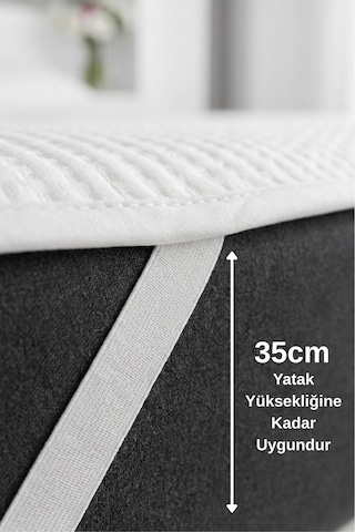 3d Ped %100 Sıvı Geçirmez Pamuklu Sessiz Köşe Lastikli Yatak Alezi Koruyucu Tek/çift/bebek Kişilik Beyaz
