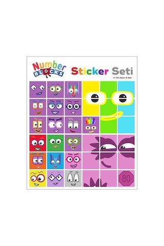 Number Blocks Matematik Eğitici Birim Küp Snapcubes /61-80 Sticker 36 Pcs